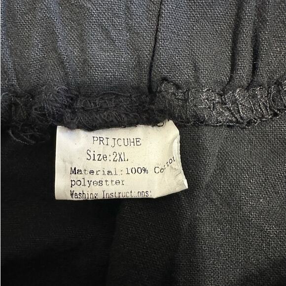 NWT Prijouhe Black Pull On Cotton Capri Joggers Size 2XL - Picture 5 of 8